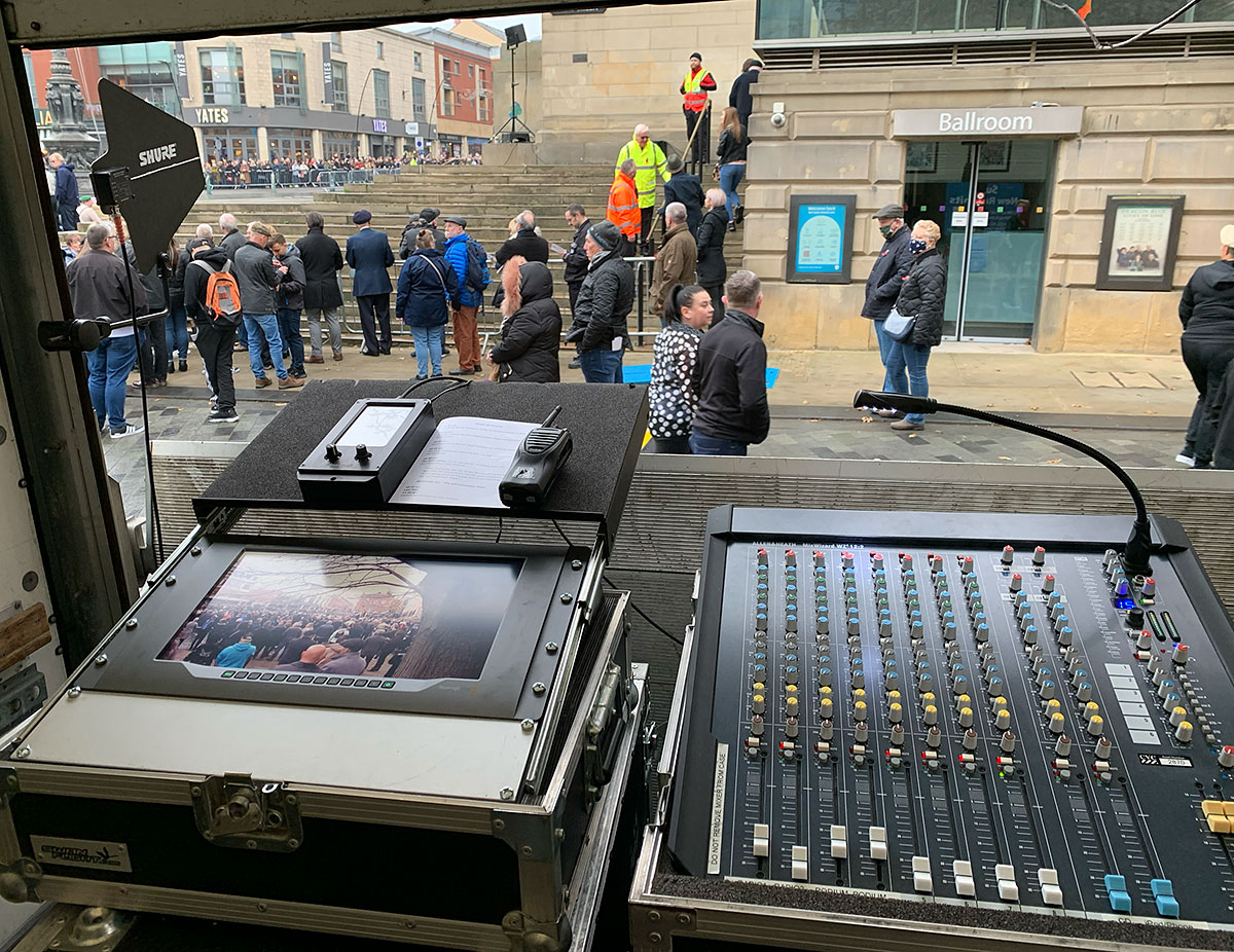 CVC Event Services providing PA support on Remembrance Sunday, Sheffield 2022