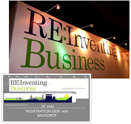 Design for the registration desk & the finished item